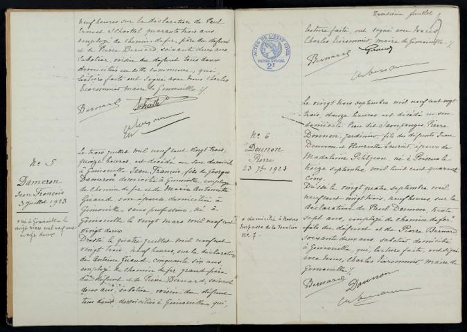 Gimouille : actes d'état civil.