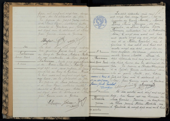 Gouloux : actes d'état civil.