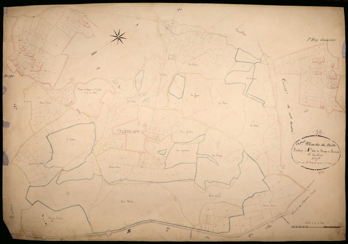 Saint-Martin-du-Puy, cadastre ancien : plan parcellaire de la section A dite de Berges et Seneux, feuille 2