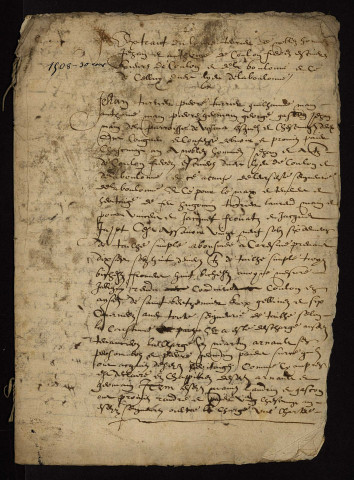 Fief de Boulonne dans l'Allier : extrait du terrier de 1508.