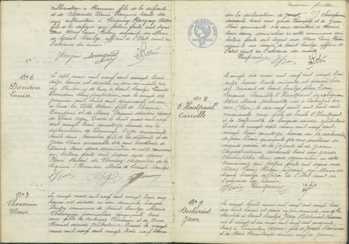 Saint-Saulge : actes d'état civil (décès).