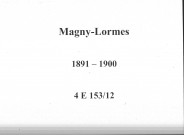 Magny-Lormes : actes d'état civil.