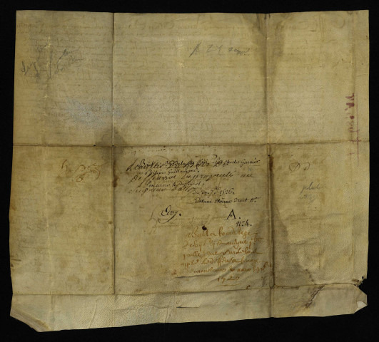 Pièce 1. - Bail à bordelage consenti par Charles Garnier, grenetier de Nevers, en faveur de Philibert Guillaume et de ses communs personniers, d'un quart du bois du Deffensot dans le fief d'Azy, indivis avec les religieuses de La Fermeté, tenant aux usages de Mousseaux, d'Azy et de Dumphlun et au bois de Chaloppe, passé devant Étienne Droit, prêtre, notaire royal.