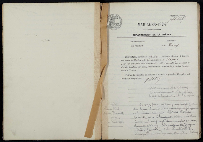 Devay : actes d'état civil.