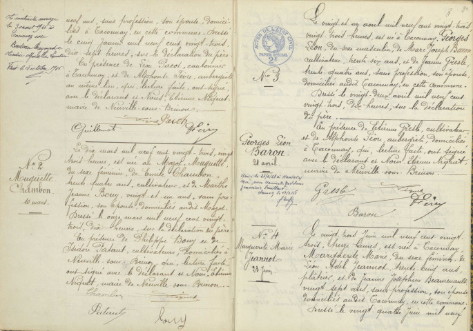 Taconnay : actes d'état civil.