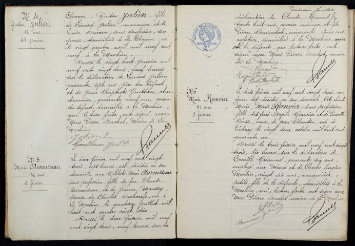 La Machine : actes d'état civil (décès).