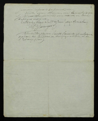BOURGEOIS (Armand), écrivain à Pierry (Marne) (1841-1911) : 4 lettres.