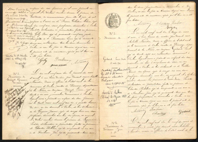 Oulon : actes d'état civil.