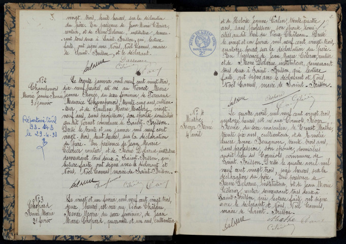 Saint-Brisson : actes d'état civil.