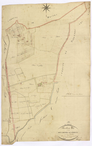 La Charité-sur-Loire, cadastre ancien : plan parcellaire de la section B dite de la Mouchetrie et Gérigny, feuille 2