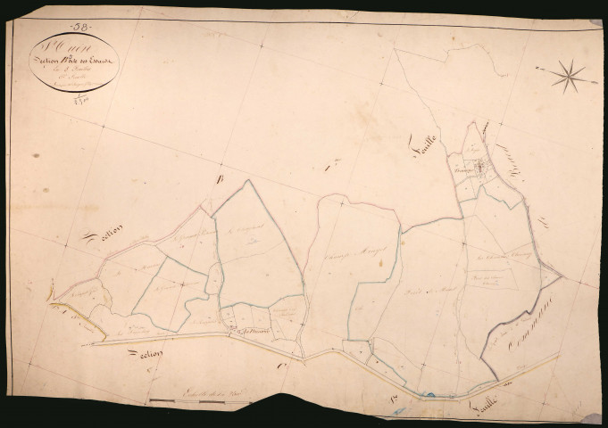 Saint-Ouen-sur-Loire, cadastre ancien : plan parcellaire de la section B dite des Essarts, feuille 5