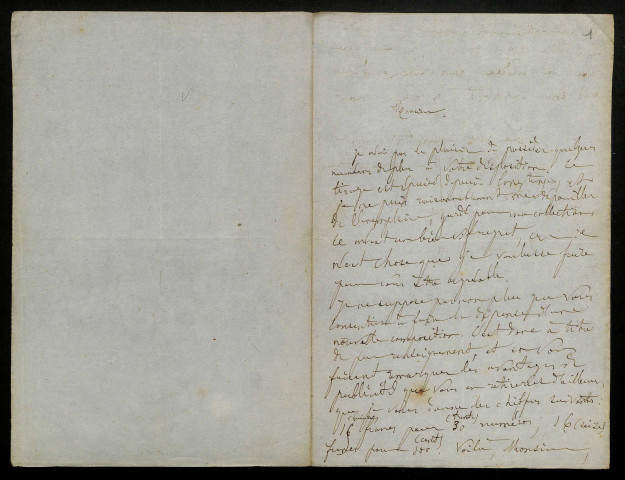 RATTIER (Paul Ernest de), écrivain à Bordeaux : 2 lettres.