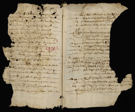 Terrier incomplet de la seigneurie de Prye : actes passés devant Petit, notaire royal.