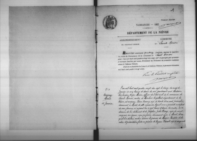 Saint-Honoré-les-Bains : actes d'état civil.