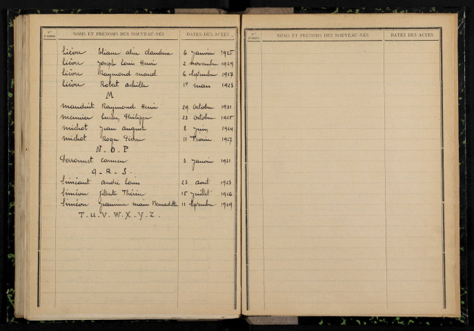 Arthel : table décennale.