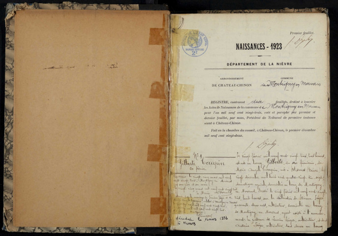 Montigny-en-Morvan : actes d'état civil.