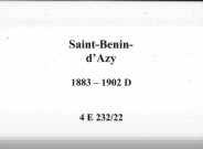 Saint-Benin-d'Azy : actes d'état civil (décès).