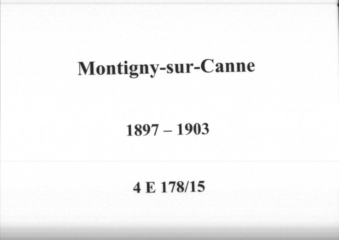 Montigny-sur-Canne : actes d'état civil.