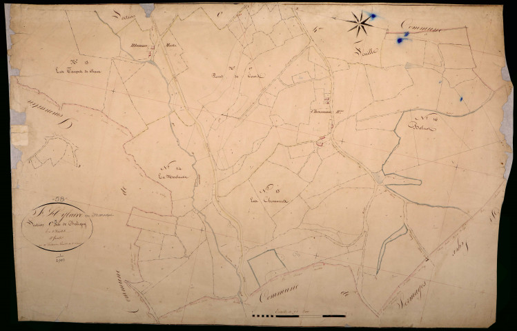 Saint-Hilaire-en-Morvan, cadastre ancien : plan parcellaire de la section C dite de Chaligny, feuille 3