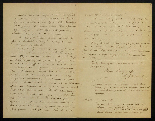 LE MEIGNEN (Henri), folkloriste et avocat à Nantes : 2 lettres.