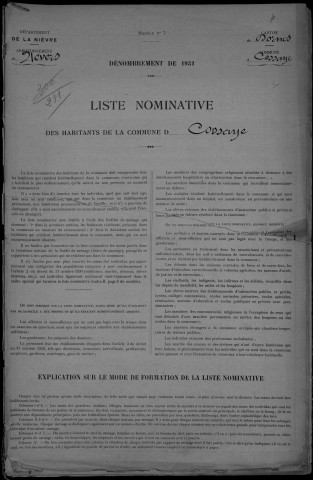 Cossaye : recensement de 1931
