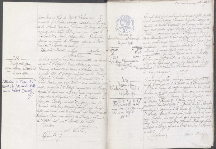 Sougy-sur-Loire : actes d'état civil.