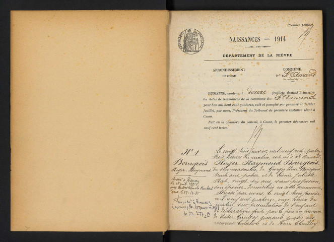 Saint-Amand-en-Puisaye : actes d'état civil.