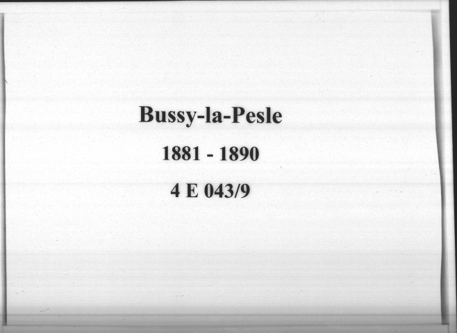 Bussy-la-Pesle : actes d'état civil.