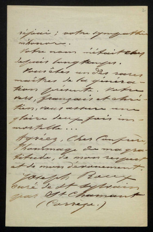 ROUX (Joseph), poète et curé à Tulle (1834-1905) : 16 lettres.