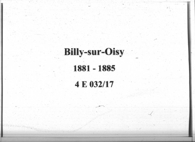 Billy-sur-Oisy : actes d'état civil.