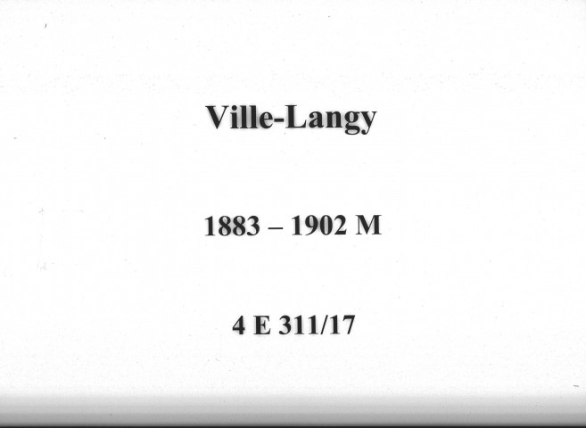 Ville-Langy : actes d'état civil (mariages).