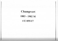 Champvert : actes d'état civil (mariages).