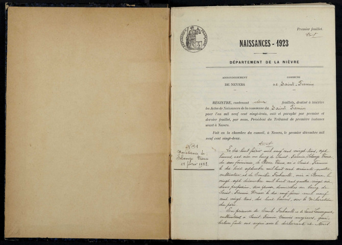 Saint-Firmin : actes d'état civil.