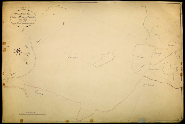 Montsauche-les-Settons, cadastre ancien : plan parcellaire de la section D dite de Montélesme, feuille 4