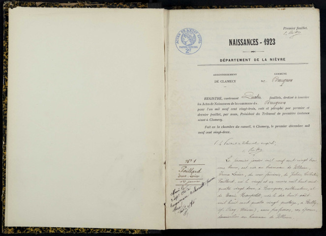 Breugnon : actes d'état civil.