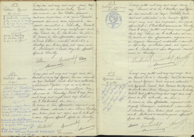 Sémelay : actes d'état civil.