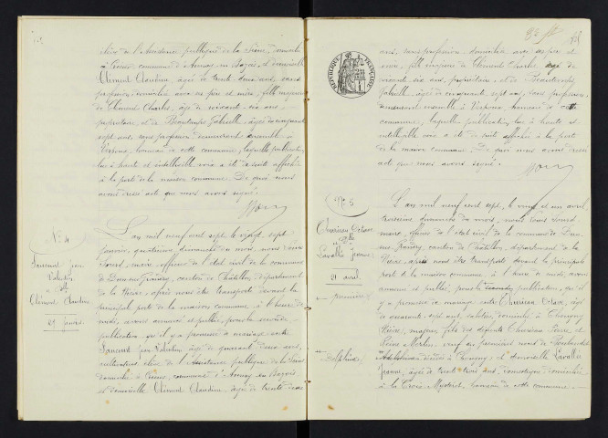 Dun-sur-Grandry : actes d'état civil.