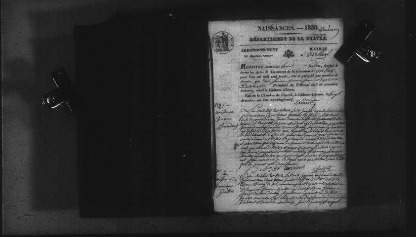 Onlay : actes d'état civil.