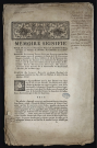 Mémoire signifié pour Me Gabriel-François Perotin, Conseiller du Roy, Président au Présidial de Moulins […], Demoiselle Elisabeth Petit-Jean de Lafond, tant en son nom comme veuve & commune en biens de J. R. Perotin, Ecuyer, […], que comme mère et tutrice des enfans mineurs dudit défunt, & Demoiselle Marie-Magdelaine Perotin, fille majeure, Appellantes d'une sentence de la Sénéchaussée du Bourbonnois à Moulins, du 20 mars 1759. Contre Me Jacques Durand cy-devant Marchand, & actuellement Conseiller du Roy, Elû en l'Election de ladite Ville de Moulins, Intimé