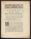 Arrest de la Cour du Parlement, qui défend les Jeux de hasard dans la Ville de Donzy, ordonne que les Jeux de Billard seront fermés à sept heures du soir en hiver & neuf heures en été, & fait défenses à toutes personnes d'y faire aucuns paris. Extrait des registres du Parlement du 4 Janvier 1779