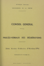 Session du Conseil général des 26-27 octobre 1976 : procès-verbaux des délibérations (p. 1-180), table des matières (12 p.), index
