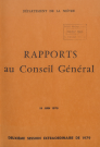 Session du Conseil général des 19-20 juin 1979 : rapports du préfet (n° 1-108), table des matières (p. 1-7)
