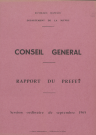 Session du Conseil général des 28-29 septembre 1965 : rapports du préfet (n° 1-51), table des matières (p. 1-5)