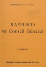 Session du Conseil général des 23-24 octobre 1979 : rapports du préfet (n° 1-66), table des matières (5 p.)