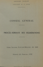 Session du Conseil général des 14-15 janvier 1970 : procès-verbaux des délibérations (p. 1-240), table des matières (7 p.)