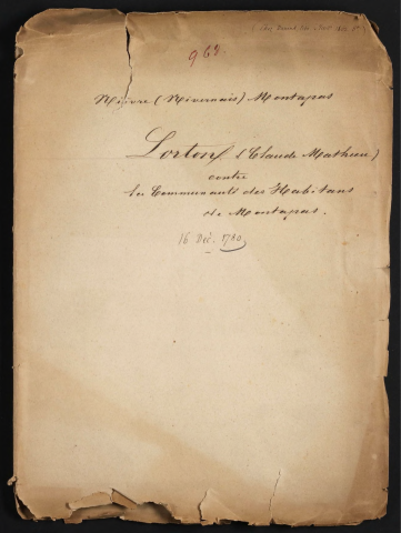 Mémoire pour Claude Mathieu & Antoine-Louis Lorton, Fermiers de la terre d'Epeuilles, Appellans de sentence de l'Election de Moulins du 16 décembre 1780 ; contre la communauté des habitans de Montapas, Intimés