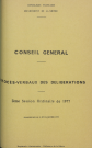 Session du Conseil général des 10-12 janvier 1978 : procès-verbaux des délibérations (p. 1-206), table des matières (10 p.), index
