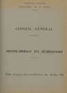 Session du Conseil général du 15 juillet 1969 : procès-verbaux des délibérations (p. 1-49), table des matières (p. 1)