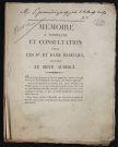 Mémoire à consulter et consultation pour les Sieur et Dame Rebecqui, contre le Sieur Aubergi