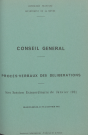 Session du Conseil général des 20-22 janvier 1981 : procès-verbaux des délibérations (p. 1-195), table des matières (10 p.)
